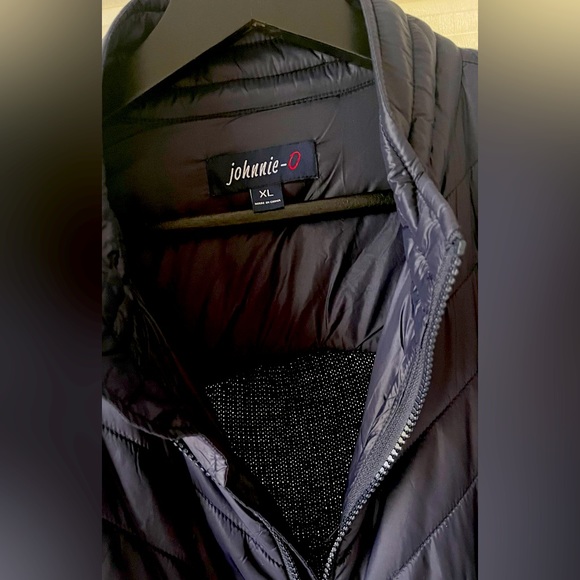 Johnnie-O, brand new men’s navy hybrid jacket, nylon/Merino wool. Size XL. - Picture 8 of 11